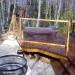 WOOD AND PLEXI WIND BLOCK FOR HOT TUB ON GRAND TRAVERSE BAY IN ELK RAPIDS